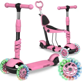 Triratis paspirtukas vaikams Ricokids Todi, 3-in-1, rožinis