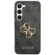 Guess 4G Big Metal Logo dėklas Samsung Galaxy S23+ telefonui, pilkas