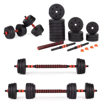 Reguliuojamas svarmenų ir štangos rinkinys Movepro, 2x20 kg (40 kg)