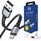 3mk Hyper Cable N-SERIES USB-A į Micro USB laidas 1m 12W, juodas