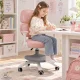 Ergonomiška vaikiška rašomojo stalo kėdė su pakoju, reguliuojama, rožinė