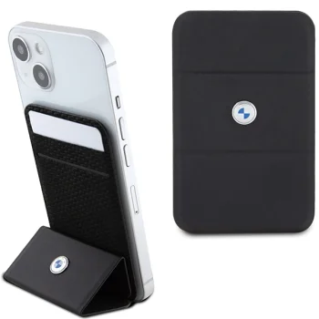 BMW MagSafe kortelių dėklas ir stovas Signature Collection BMWCSMRSK, juodas