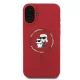 Karl Lagerfeld Silicone Karl&Choupette Ring MagSafe dėklas iPhone 16 Plus, raudonas