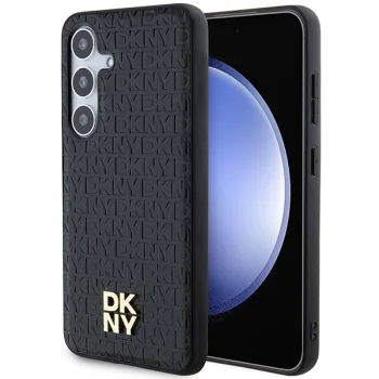 DKNY dėklas Samsung Galaxy S24 Leather Pattern MagSafe, juodas