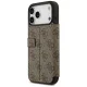 Guess Book 4G Metal Logo atverčiamasis dėklas iPhone 17 Pro Max, rudas