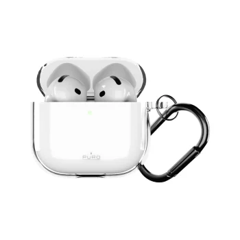 Dėklas ausinėms Puro 0.3 Nude, skirtas AirPods 4, skaidrus