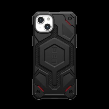 UAG Monarch Pro MagSafe dėklas iPhone 15 Plus telefonui, juodas Kevlar