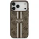 Guess 4G Printed Stripes MagSafe dėklas iPhone 17 Pro Max, rudas
