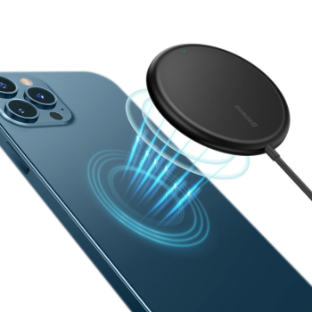 Baseus Mini Magnetic Wireless Qi Charger 15W (MagSafe Compatible for iPhone), Black (WXJK-F01)