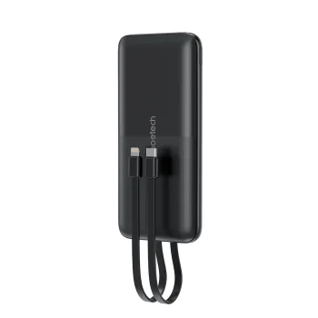 Choetech B654 Power Bank 10000mAh 22.5W with Built-in Cables, Black