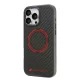 Audi Carbon Fiber Sport Red Circle MagSafe dėklas iPhone 16 Pro Max, juodas