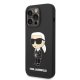 Karl Lagerfeld Silicone Ikonik MagSafe Case for iPhone 14 Pro Max, Black