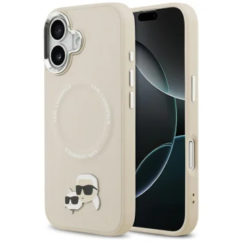 Karl Lagerfeld Karl & Choupette Pins MagSafe Phone Case Cover iPhone 17 - Beige
