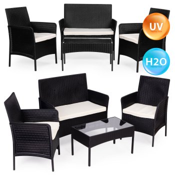 MultiGarden lauko baldų komplektas 4 asmenims (138054), juodas