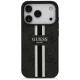 Guess 4G Printed Stripes MagSafe dėklas iPhone 17 Pro, juodas