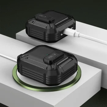 Tech-Protect Carbonox dėklas AirPods 4 ausinėms, juodas