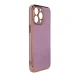 Dėklas Xiaomi Redmi Note 11 Lighting Color Case su auksiniu rėmeliu, violetinis