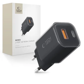 Tech-Protect NCM33W 2-port PD33W/QC3.0 Wall Charger - Black