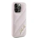 Karl Lagerfeld dėklas iPhone 15 Pro telefonui Diagonal Quilted Script, rožinis