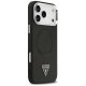 Guess dėklas iPhone 17 Pro telefonui PU Leather Triangle Logo MagSafe, juodas