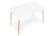 ModernHome modernus stačiakampis valgomojo stalas 120x80 cm, baltas