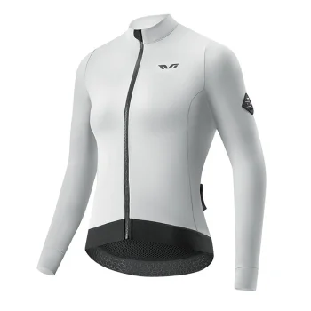 Rockbros YDWT006 TVI Women's Insulated Cycling Jersey Autumn/Winter L - White and Gray