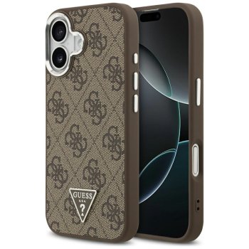 Guess dėklas iPhone 17 telefonui 4G PU Leather su MagSafe, rudas