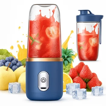 Nešiojamas trintuvas kokteiliams USB, 45 W, 6 ašmenys, 2 x 400 ml