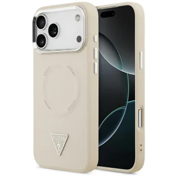 Guess Triangle Logo MagSafe Phone Case Cover iPhone 17 Pro Max - Beige