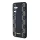 DKNY Leather Checkered Mono Pattern MagSafe dėklas Samsung Galaxy S24, juodas
