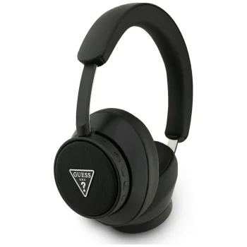Guess Saffiano Triangle Logo Bluetooth ENC ausinės ant ausų, juodos