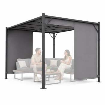 MultiGarden Garden Pergola 3x4 m, Steel Frame, Grey