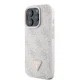 Guess Leather Metal Logo Strass Crossbody dėklas iPhone 16 Pro Max, rožinis