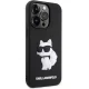 Karl Lagerfeld dėklas iPhone 14 Pro, 3D Rubber Choupette, juodas