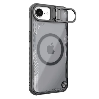 Nillkin Iceblade Prop Magnetic dėklas iPhone 16e / 17e su stovu, juodas