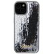 Guess dėklas iPhone 15 telefonui Sequin Script Metal, sidabrinis