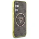 Guess 4G Glitter Triangle Buttons MagSafe dėklas Samsung Galaxy S25, rudas