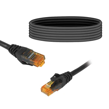 LTC tinklo kabelis UTP Cat6e RJ45 10m, juodas