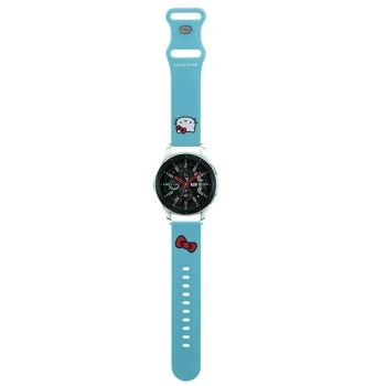 Išmaniojo laikrodžio dirželis Hello Kitty Silicone Kitty Head 22 mm, mėlynas