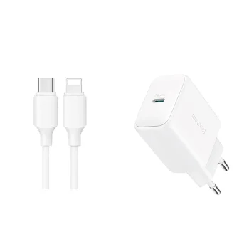 Joyroom JR-TCF20 USB-C PD 20W Charger with USB-C / Lightning Cable 1m - White