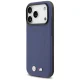 BMW dėklas iPhone 17 Pro telefonui M FW Metal Logo MagSafe, tamsiai mėlynas