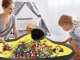 Toy Storage Basket with Play Mat and Lid, Grey