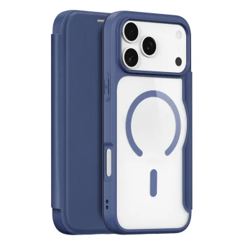 Dux Ducis Skin X Pro Wallet Case for iPhone 17 Pro Max, MagSafe, Blue