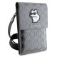 Karl Lagerfeld Saffiano Monogram Choupette telefono krepšelis, sidabrinis
