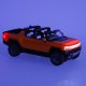 Radijo bangomis valdomas automobilis Hummer EV (1:16), oranžinis