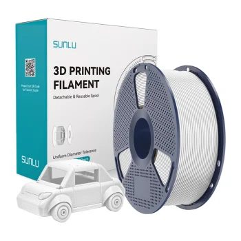 Sunlu PETG W 3D spausdintuvo plastikas, baltas