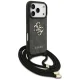 Guess 4G Big Logo dėklas su virvele iPhone 17 Pro, juodas