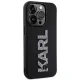 Karl Lagerfeld dėklas iPhone 15 Pro Max su 3D blizgiu logotipu, juodas