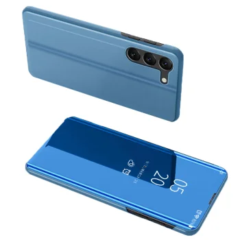 Atverčiamasis dėklas Samsung Galaxy S23+ Clear View Case, mėlynas