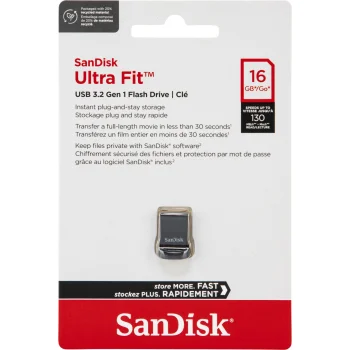 USB atmintinė SanDisk Cruzer Ultra Fit 16GB USB 3.2 Gen 1 SDCZ430-016G-G46, juoda